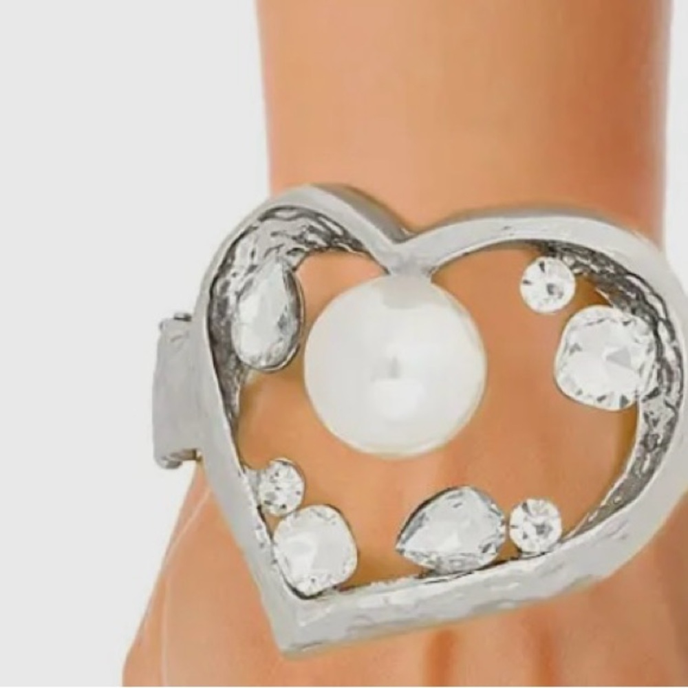 Silver Heart Crystal Bracelet